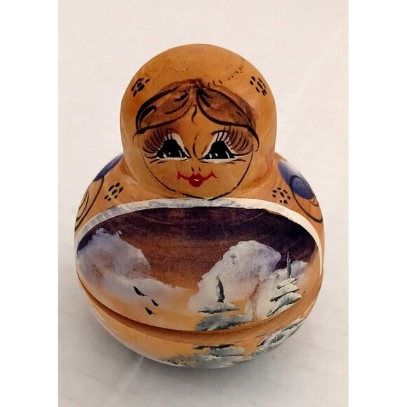 Nesting Dolls Hand Painted - 10 Pieces Light Wood Marked Soviet? RARE Large size - Picture 6 of 13